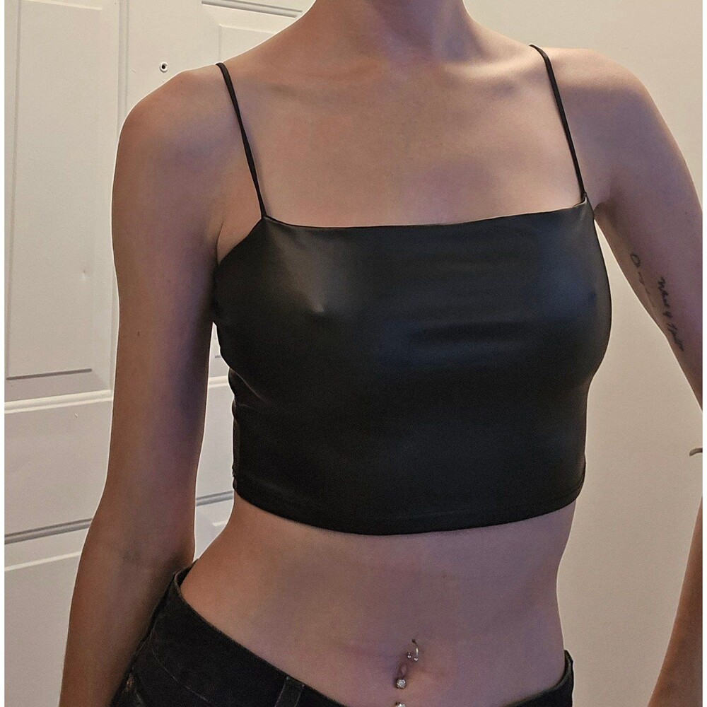 Adorable Windsor faux leather top. Short cropped and very stylish. It was only w